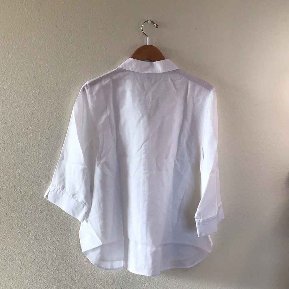 Chico’s 100% Linen No Iron Button Down Shirt size 2.5 - Picture 2 of 8